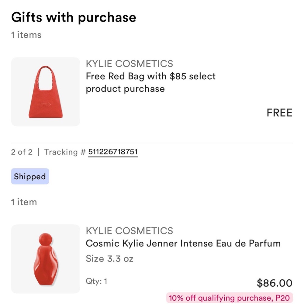 Kylie Cosmetics Red Bag